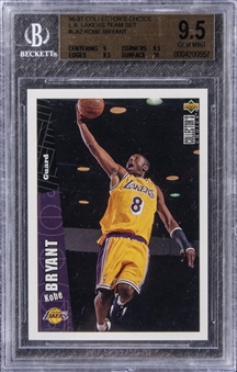 1996-97 Upper Deck Collectors Choice #LA2 Kobe Bryant L.A. Lakers Team Set Rookie Card - BGS GEM MINT 9.5